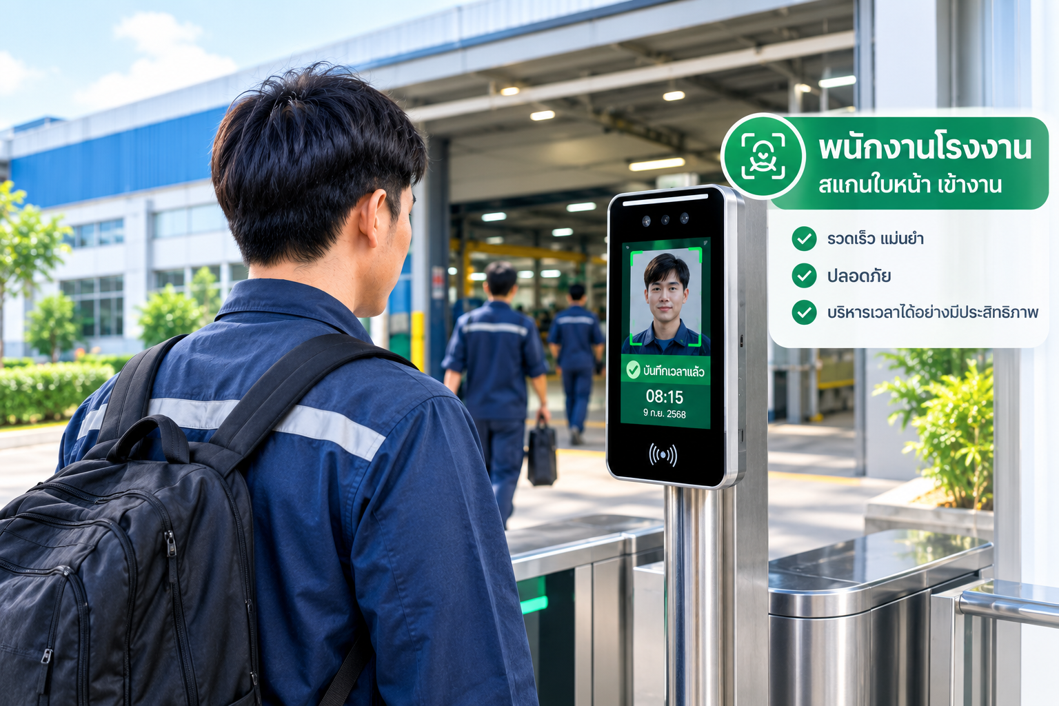 เครื่องสแกนใบหน้าและเครื่องสแกนลายนิ้วมือสำหรับระบบ Time Attendance Online